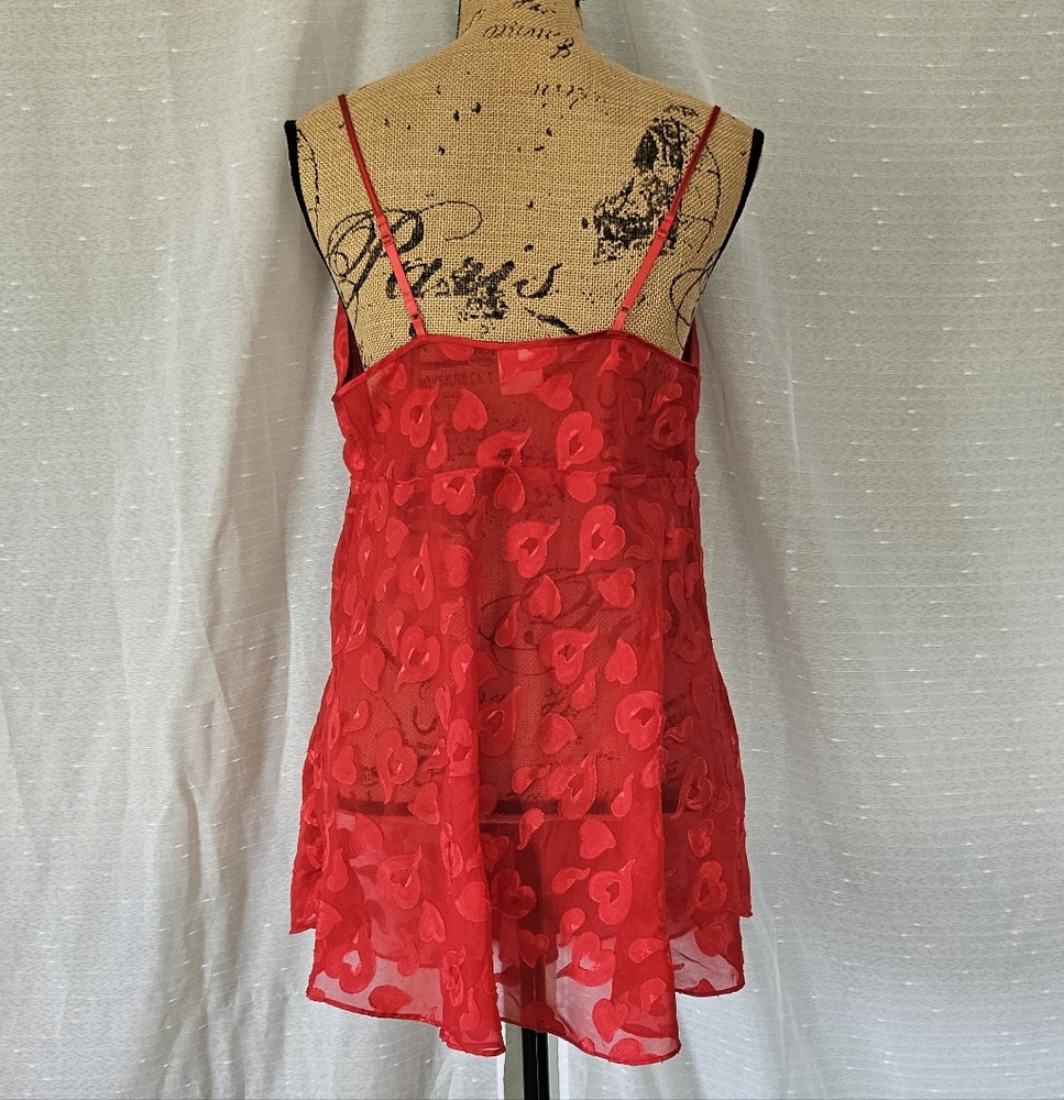 Vintage Intimate Style Lingerie Slip Dress With Hearts Size Large - Picture 6 of 7